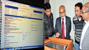 Minister for Education, Naeem Akhtar launching ‘Online College Admission Portal’ at Amar Singh College on Thursday.