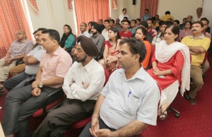 Participants during video conferencing-cum-lecture session organised by NIEIIT on Digital India. —Excelsior/Rakesh