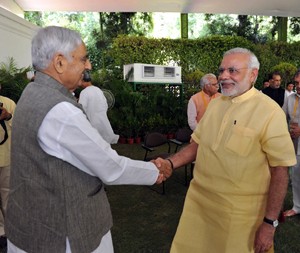 Chief Minister Mufti Mohammad Sayeed with Prime Minister Narendra Modi at NITI Aayog meeting in New Delhi on Wednesday.