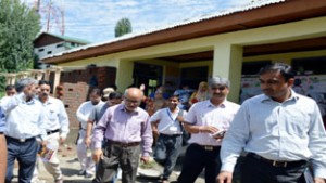 Minister for Education, Naeem Akhtar during his visit to an educational institution on Wednesday.