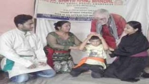 A scene from Vijay Malla’s new play staged at Janipur on Monday. 