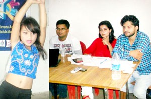 Artist displaying skills during a Rural and Urban Talent Hunt organized by Nirvana Academy at Ramban.