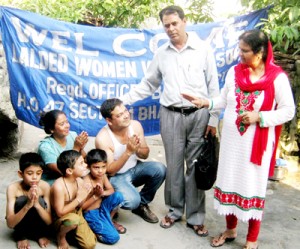 A scene from play “Adalat Ke Chakkar” staged in Saturday series.