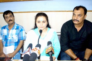 Ruchi Chauhan along with other dignitaries addressing media persons in Jammu on Friday.        -Excelsior/ Rakesh
