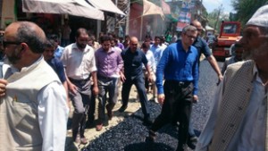 MLA Beerwah, Omar Abdullah during his visit to Beerwah on Wednesday.