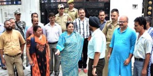 MoS, Education & Culture Priya Sethi during her visit to Ward No 7, Prem Nagar on Monday.