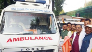 DyCM Dr Nirmal Singh flagging off ambulance.