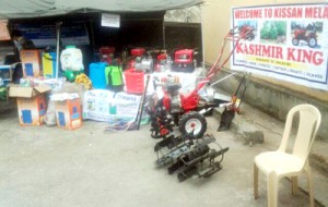 Agriculture equipment being displayed during Mela organised by Army at Ramban on Tuesday. 