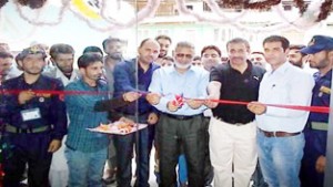 J&K Bank’s Zonal Head (Kashmir, South), Mohd Maqbool Lone, inaugurating Bank’s ATM at Manzgam in Kulgam.