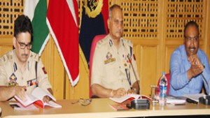 DGP K Rajendra Kumar chairing a meeting of Board of Director of Police Housing Corporation.