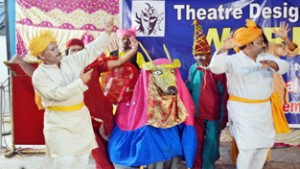 A folk cultural item being presented during conclusion of theatre workshop by JKAACL on Saturday.