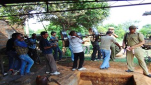 Forest officials dismantling illegal saw mill in Akhnoor area on Saturday.