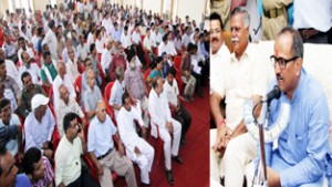Deputy Chief Minister, Dr Nirmal Singh addressing at a public grievances camp at Billawar on Saturday.