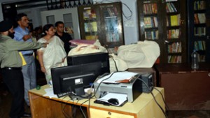 Minister of State for Culture Priya Sethi during visit to office of JKAACL on Friday.