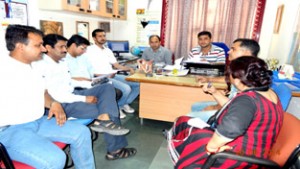 Members of SKUAST-TAJ holding emergency meeting on Thursday.