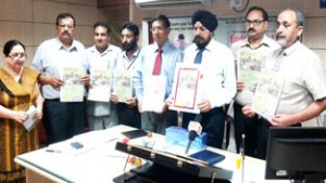 Officers of LIC during the launch of LIC’s New Endowment Plus on Wednesday.