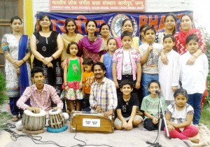 BLSKS artists presenting musical play ‘Maa Ka Dudh’ at Janipur on Saturday.