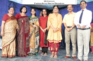 Padmashree Geeta Chandran alongwith other dignitaries at Jodhamal School in Jammu.