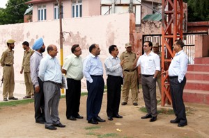 Commissioner/Secretary to Govt Housing and Urban Development Department, Bipul Pathak during his visit to various places in Jammu city on Saturday.