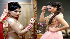Models showcasing different bridal make-ups done by make-up artists of de’Spa Studio, Gandhi Nagar. —Excelsior/Rakesh