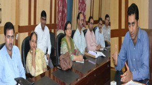 Deputy Commissioner, Dr Shahid Iqbal Choudhary chairing a meeting on Sunday.