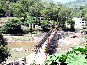 Bailey bridge launched over Sukhtao Nallah in Gambhir Brahmana, Rajouri.