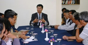 Dr Lobsang Sangay, Sikyong (Prime Minister) Central Tibetan Administration delivering lecture on Tibet environment impact on Asia.                 —Excelsior/Stenzin