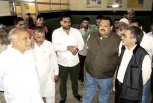 NC delegation visiting Rajouri District Hospital to enquire about the condition of shelling victims