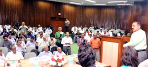 Union Minister Dr Jitendra Singh delivering the inaugural address at "Delhi Book Fair 2015" at Pragati Maidan, New Delhi on Saturday.