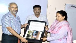 JU VC Prof R D Sharma presenting certificate during valedictory function of training programme on Friday.
