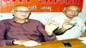 Dr Ramakant Dubey during press conference at Jammu on Thursday. -Excelsior/Rakesh