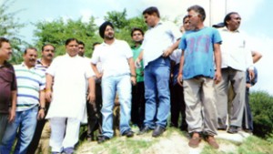 MLA Sat Sharma alongwith DC Jammu Simrandeep Singh during visit in Jammu West Constituency.