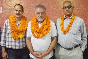 Newly elected office bearers of J&K Handball Association.