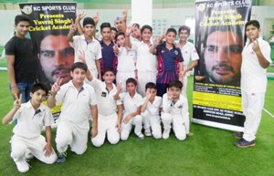 Winners posing for a group photograph at KCSC in Jammu on Friday.