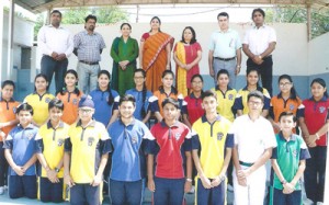 Students of DPS Jammu who excelled in the CBSE competition at the National Level posing for a group photograph.