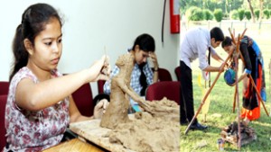 Students during eleventh day of Display Your Talent at Jammu University on Thursday.