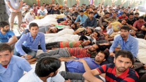 Members of All J&K National Youth Corps including female members on a hunger strike —Excelsior/Amin War
