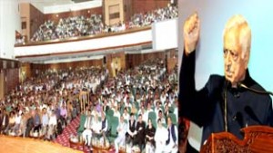 Chief Minister, Mufti Mohd Sayeed addressing teaching community on the occasion of Teacher’s Day at Kashmir University auditorium.