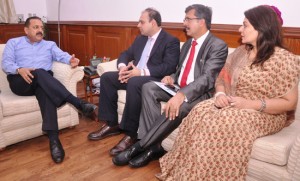 A delegation of Indian Chamber of Commerce (ICC) led by its President, Shiv Siddhant Kaul calling on Union Minister Dr Jitendra Singh at New Delhi.