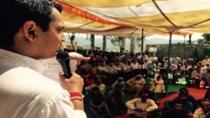 MLA Ramnagar addressing a gathering at Majalta on Tuesday.