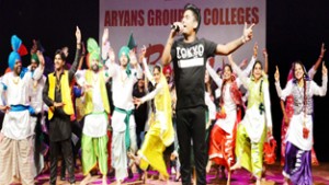 Students performing cultural item during annual cultural extravaganza.