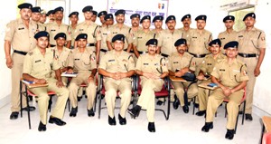 BSF officers and jawans at a Hindi workshop at BSF Frontier Headquarters Jammu.