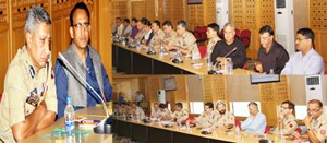 ADGP SP Vaid chairing a meeting at PHQ.