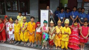 School kids celebrating Janamashtmi.