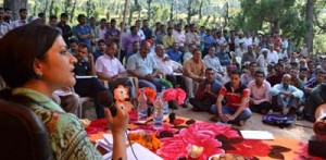 DDC Reasi Sushma Chauhan holding a public grievances redressal camp at Sujandhar.