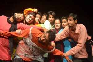 A scene of Hindi play ‘Soch, stated by Natrang on Sunday.
