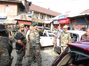 A view of Kupwara town after grenade attack on Wednesday.  -Excelsior/Aabid Nabi