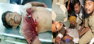 Labourer killed (left) and an injured in the firing (right) in Samba sector on Friday. —Excelsior pics by Rakesh/Gautam