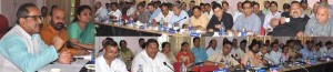 DeputyCM Dr Nirmal Singh presiding over the DDB meeting in Jammu on Wednesday.