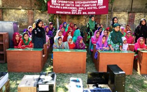 Computers and furniture donated to Gujjar & Bakkerwal Girls Hostel by Delta Force on Friday.
